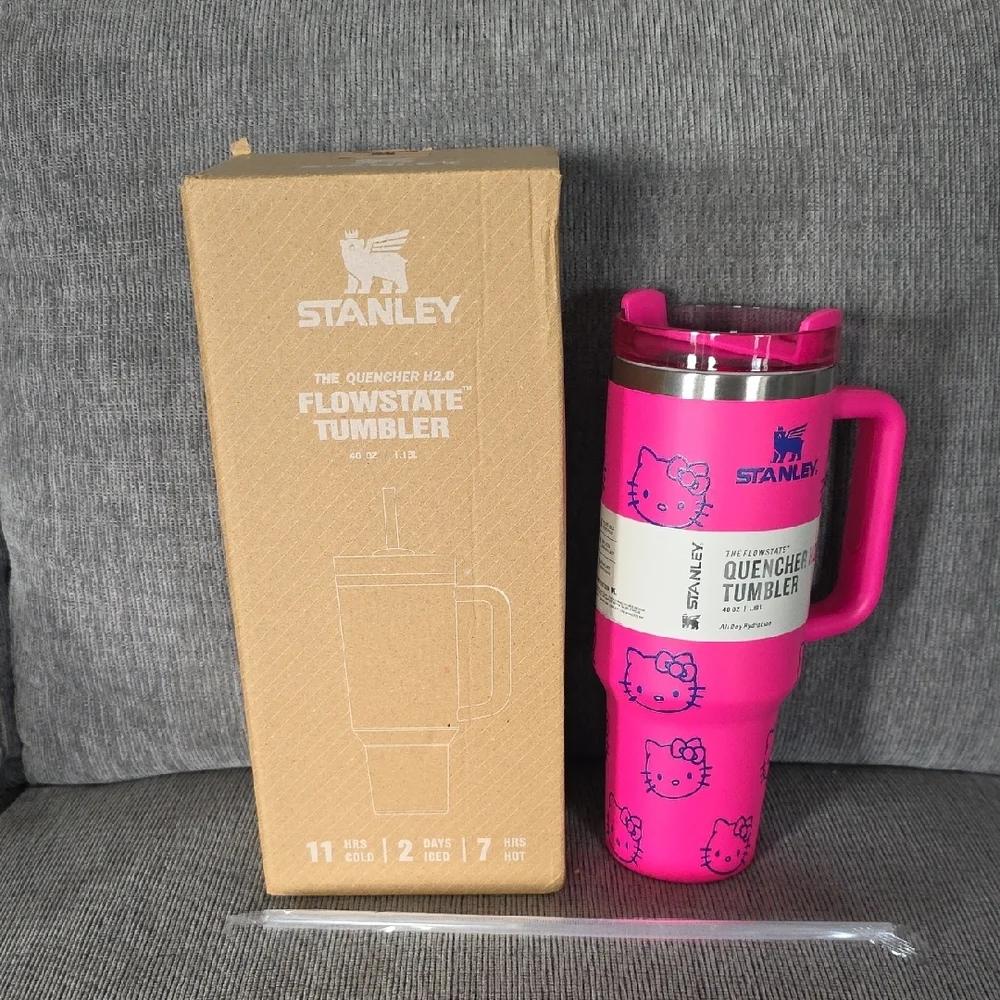 Stanley Hello Kitty Hot Pink Quencher H2.0 Tumbler with Straw, 40oz., New - Picture 7 of 10